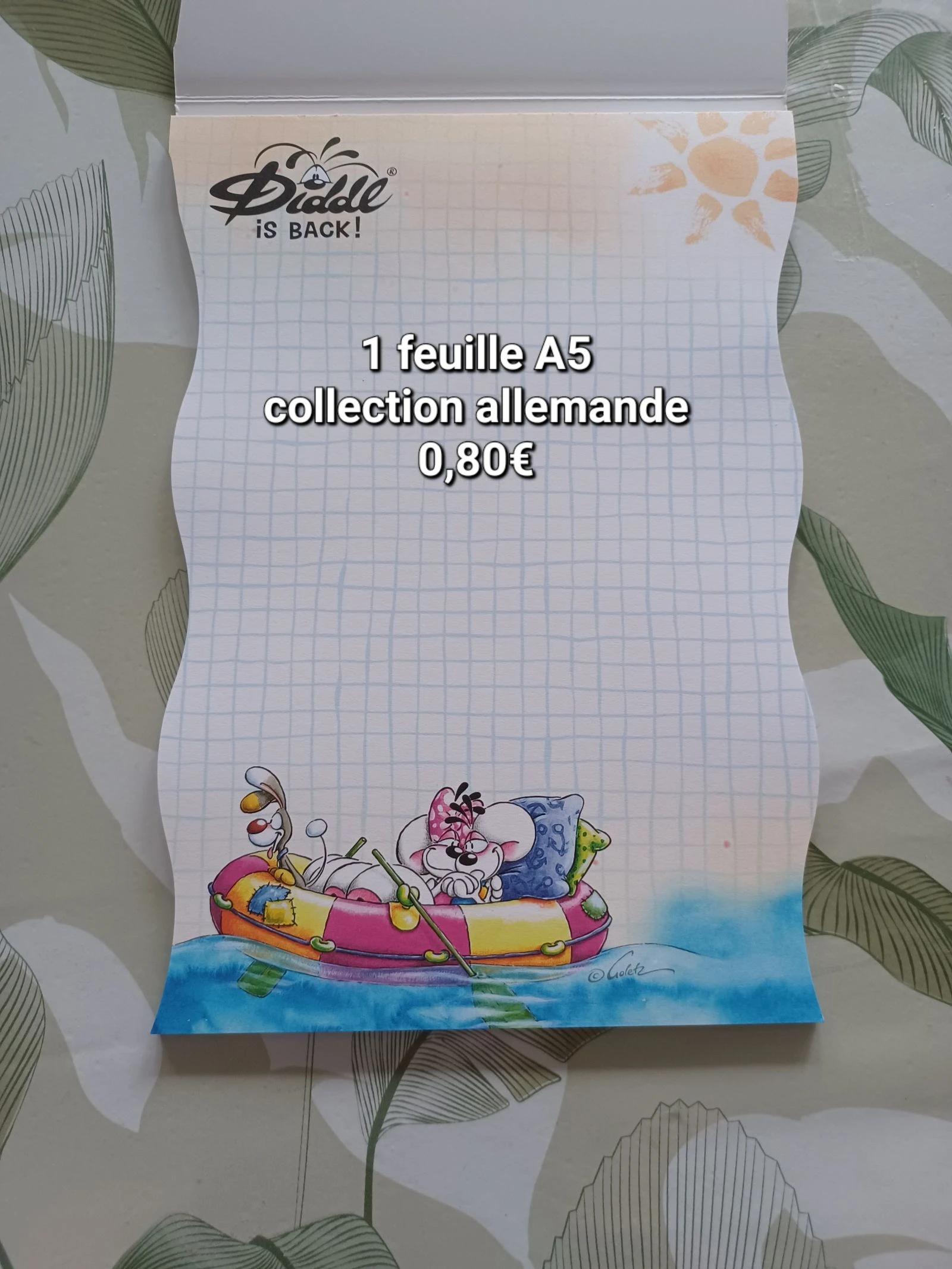 1 feuille diddl  de la collection allemande 